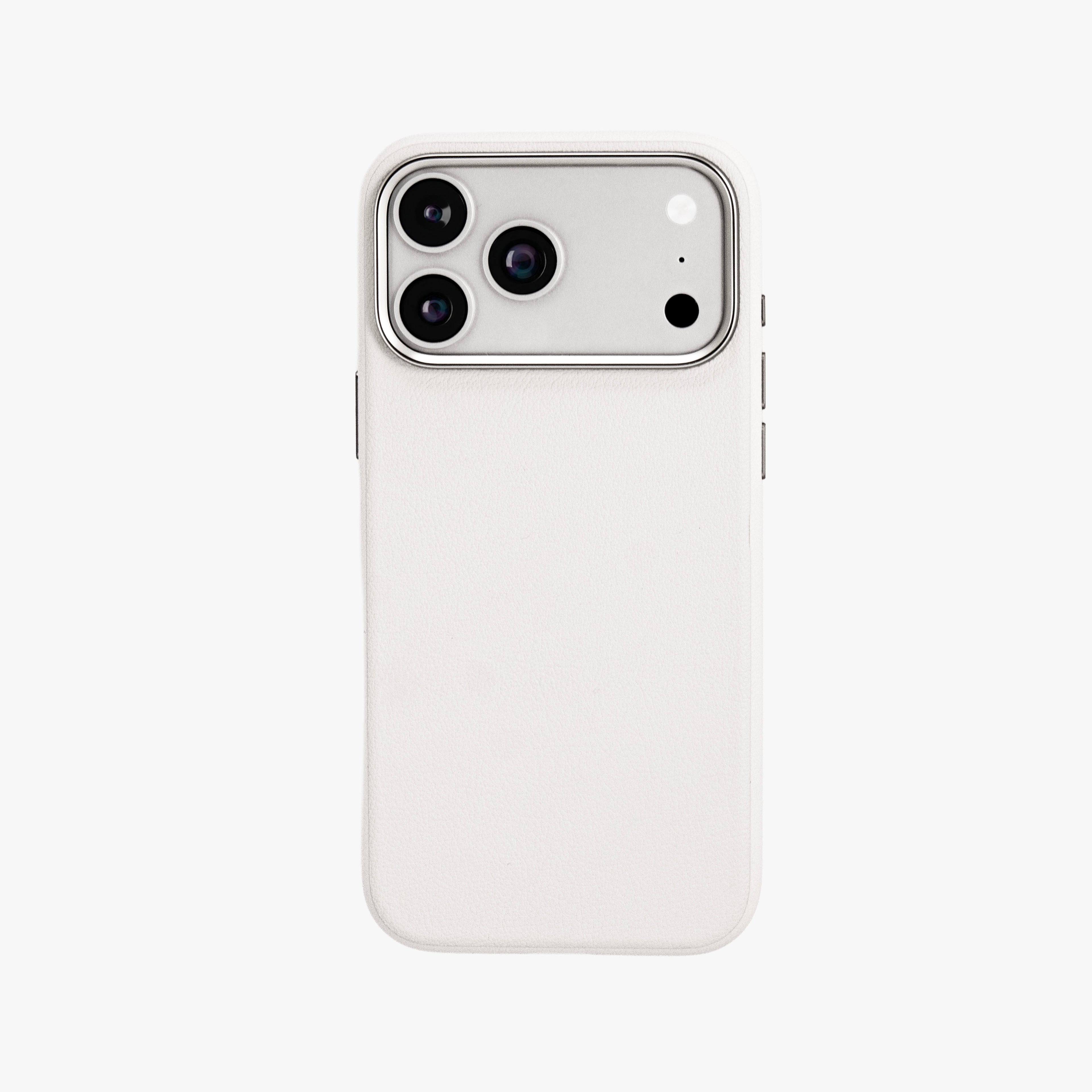 Primo – White Leather Premium MagSafe Case Cover for iPhone 17 Pro Max