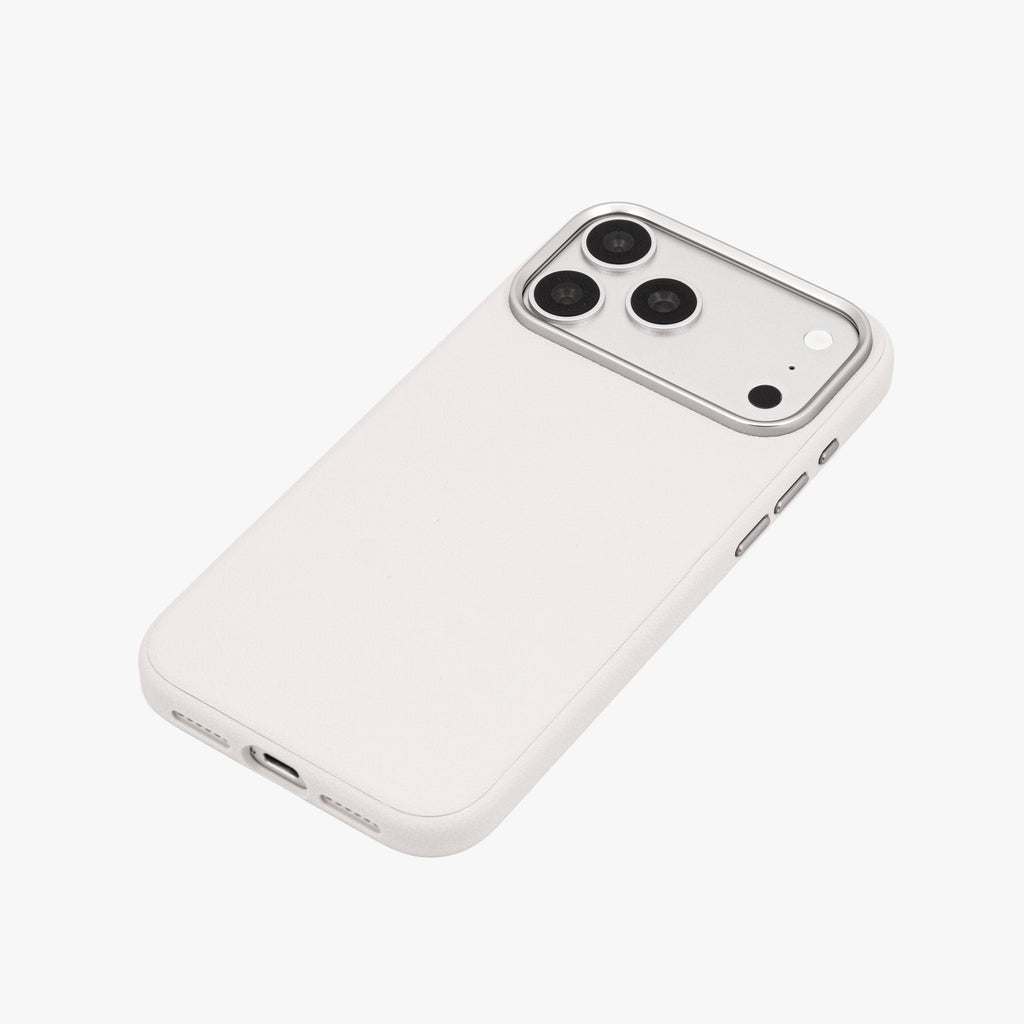 Primo – White Leather Premium MagSafe Case Cover for iPhone 17 Pro Max