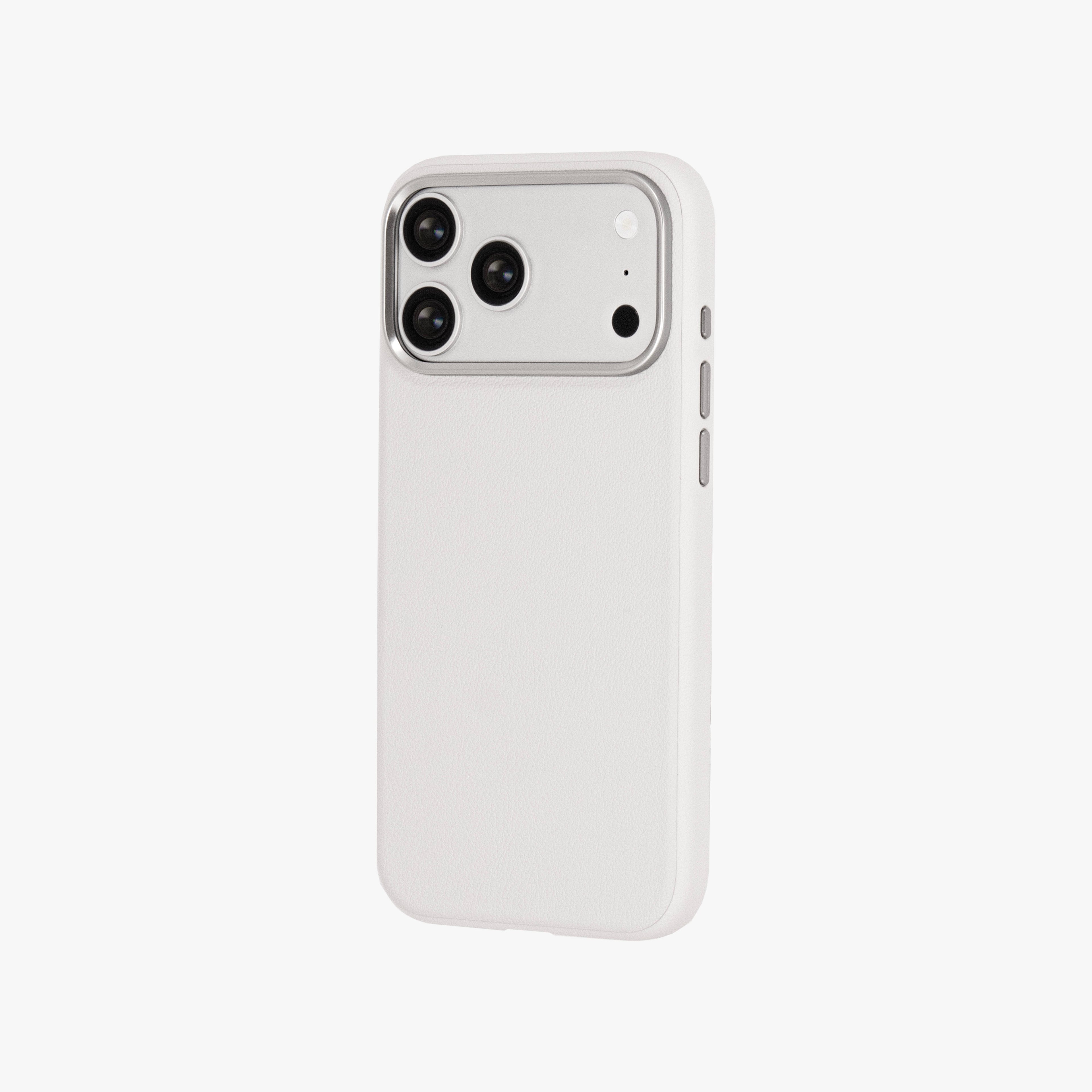 Primo – White Leather Premium MagSafe Case Cover for iPhone 17 Pro Max