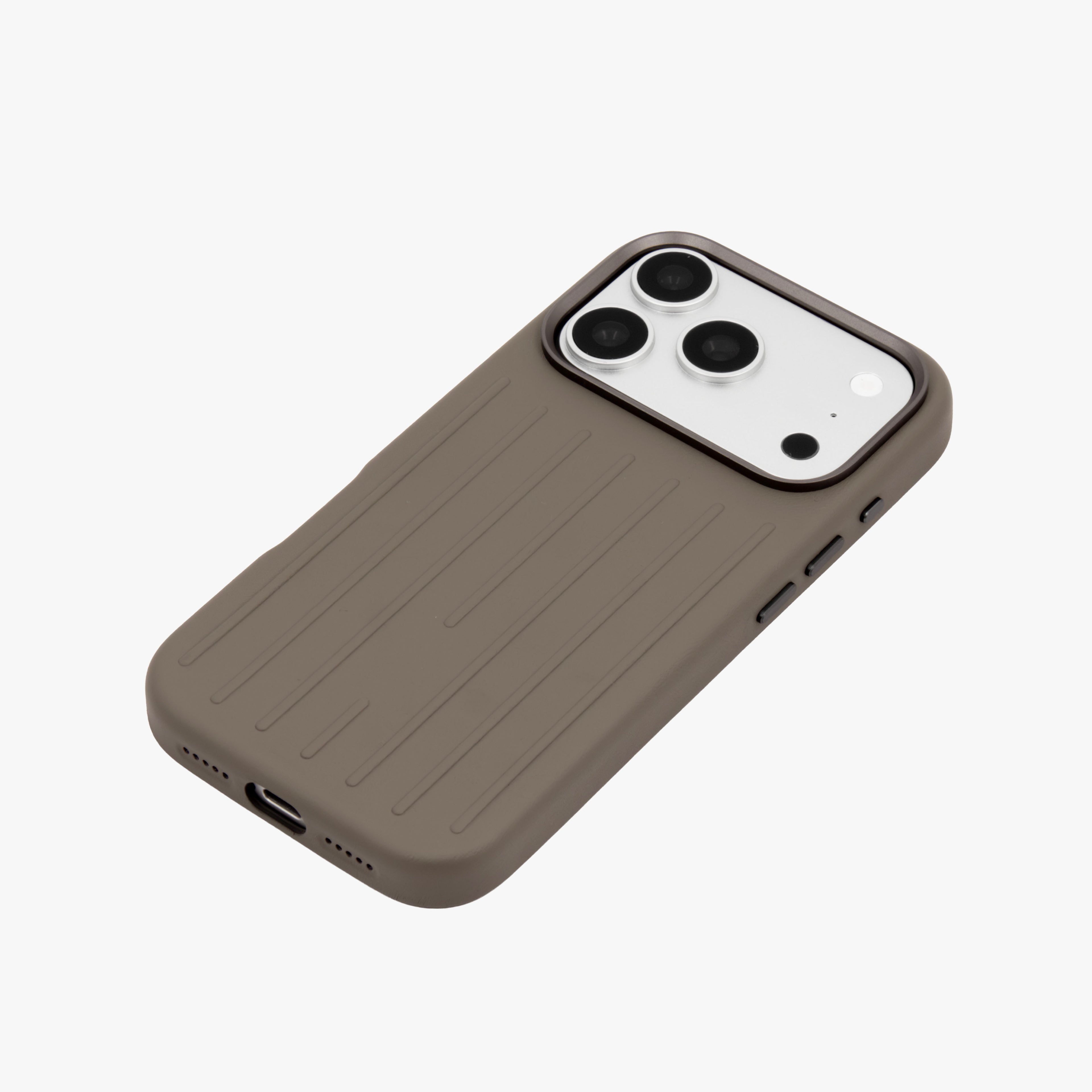 Ridge  – Grey Premium Modern Leather-texture MagSafe Case Cover for iPhone 17 pro