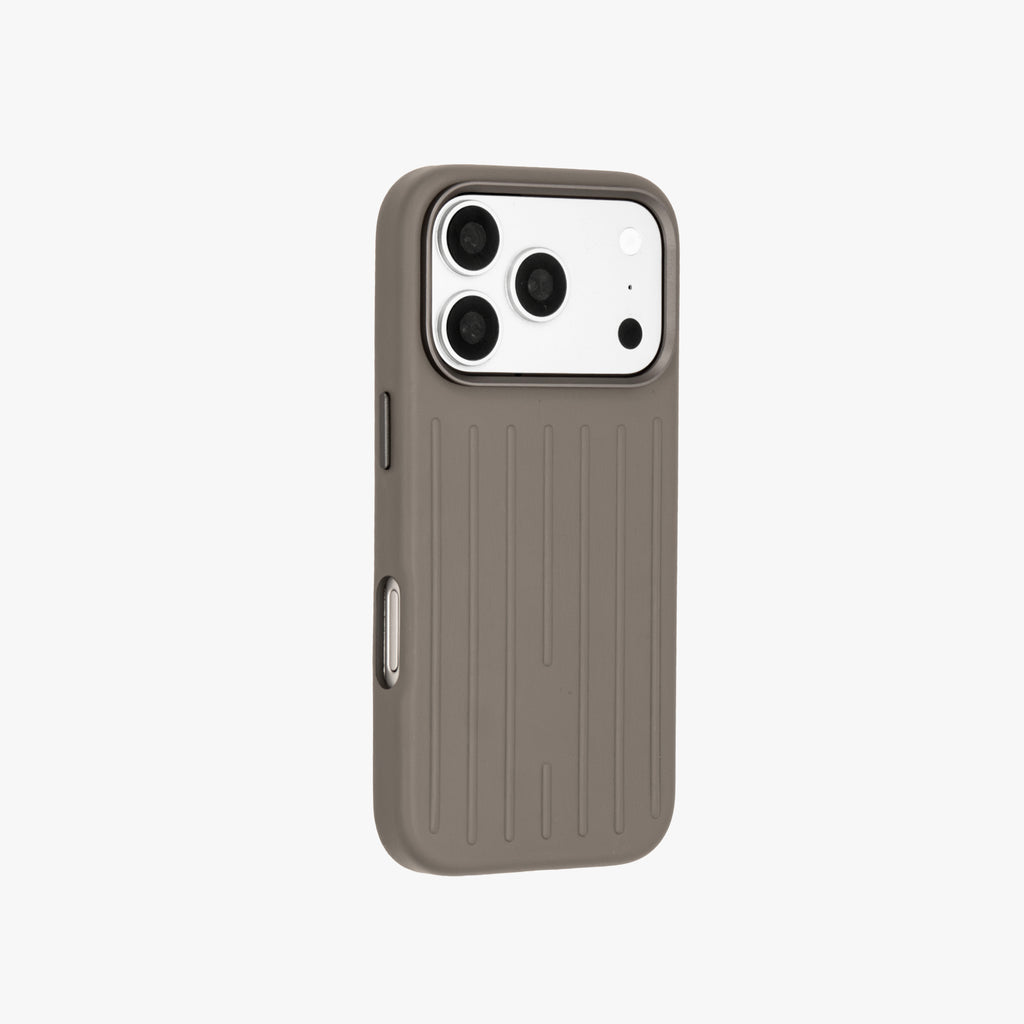 Ridge  – Grey Premium Modern Leather-texture MagSafe Case Cover for iPhone 17 pro