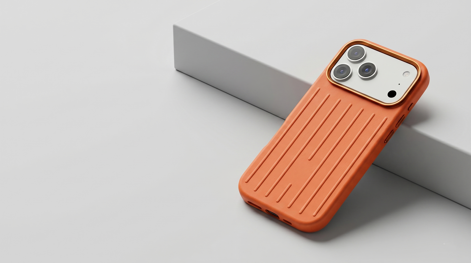 Ridge  – Orange Premium Modern Leather-texture MagSafe Case Cover for iPhone 17 Pro Max banner 1